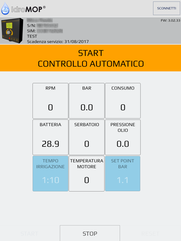 IdroMOP Remote Control iPad screenshot