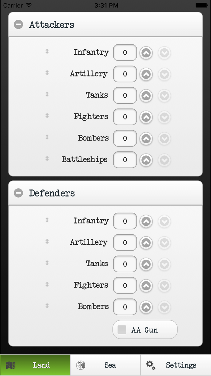 Axis and Allies Calculator