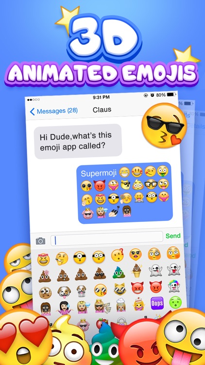 Supermoji - New Emojis and 3D Animated Emoticons