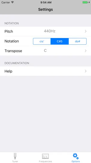 Capture d'écran de Trace Tuner sur iPhone 3