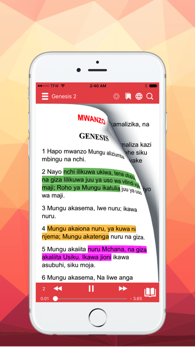Screenshot #2 pour Swahili Bible Audio Kiswahili Bible