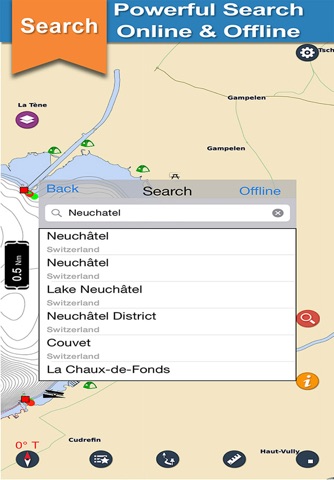 Neuchatel & Morat Lake offline nautical sail chart screenshot 4