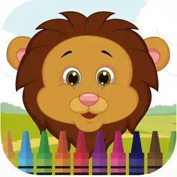 Zoo animal face coloring book for kids games app icon