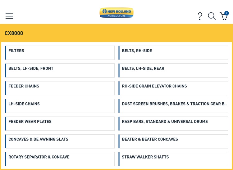 New Holland Harvesting parts