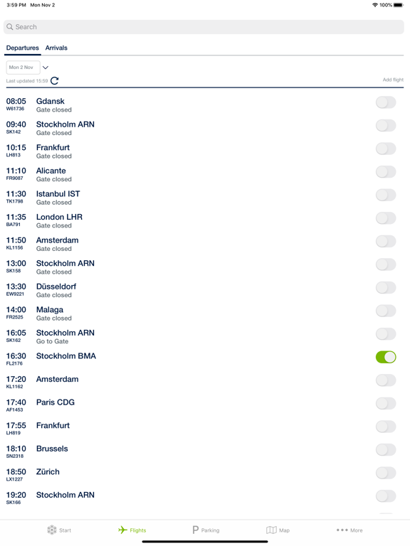 Swedavia Airports iPad screenshot 3 - Travel app