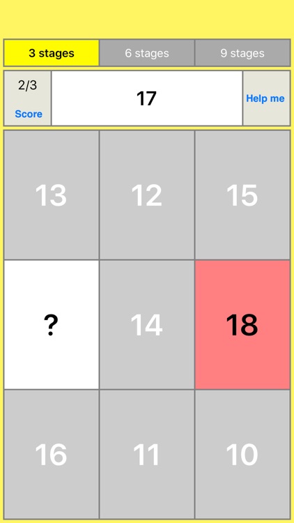 81 numbers ascend memory