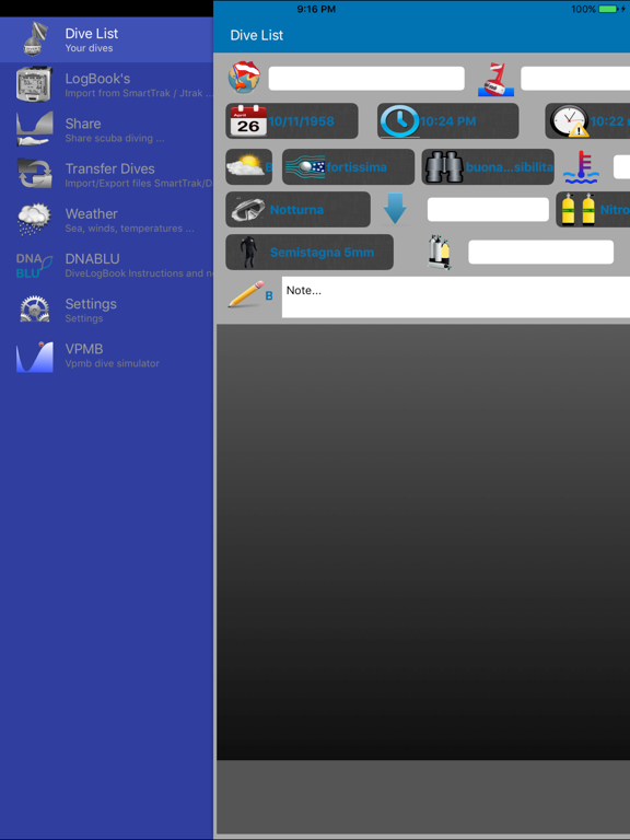 Dive Log Book iPad screenshot 2 - Sports app