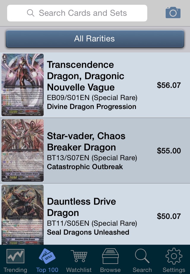 Card Prices: Cardfight!! Vanguard Edition screenshot 4