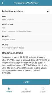 pneumorecs vaxadvisor iphone screenshot 3