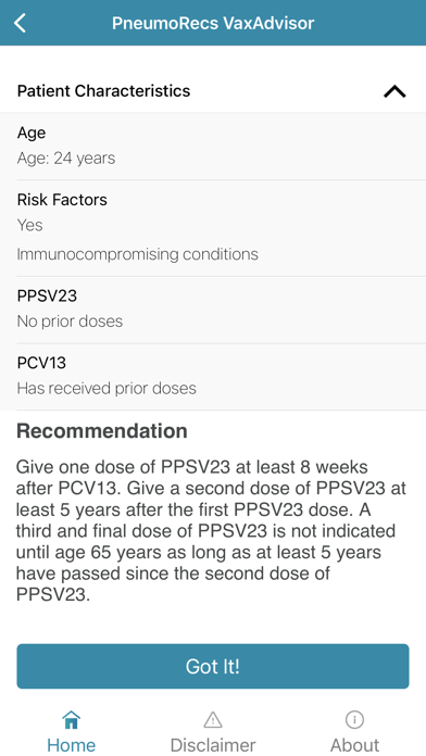 Screenshot #3 pour PneumoRecs VaxAdvisor