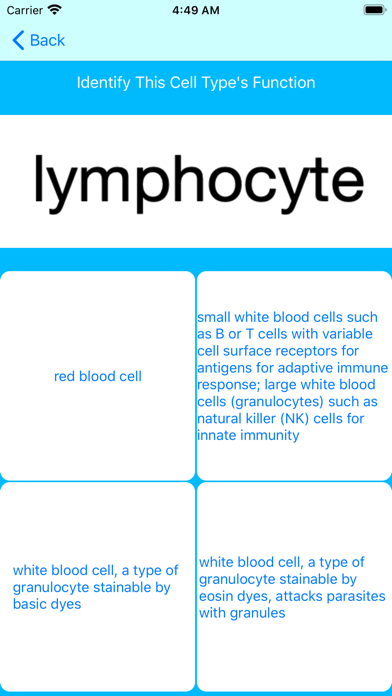 Immune Cells Tutor Screenshot