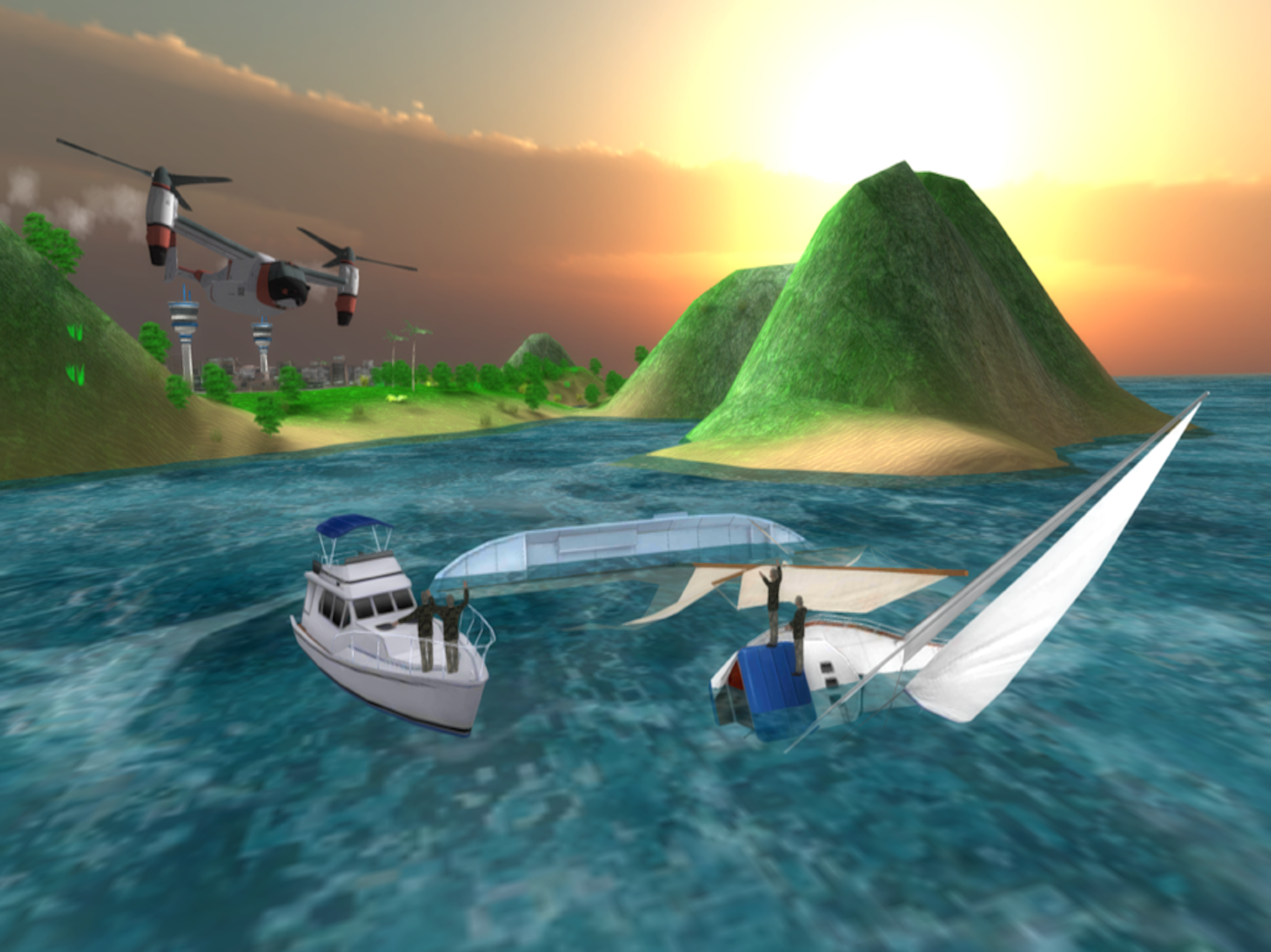 Airplane Helicopter Osprey Rescue