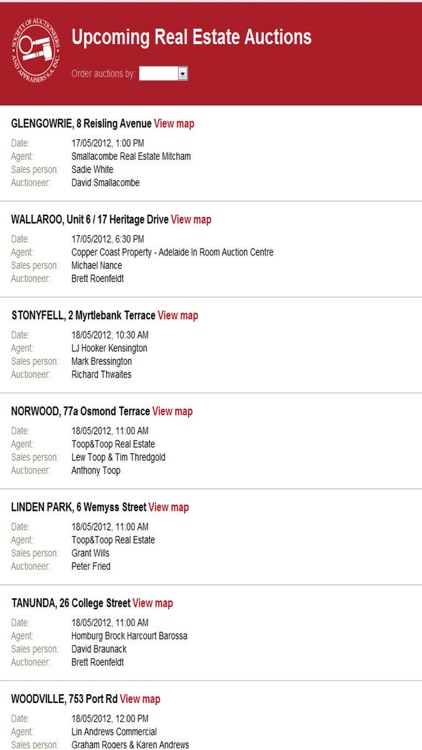 Upcoming Real Estate Auctions