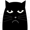 Fat Black Cat stickers by Olga Pervushkina