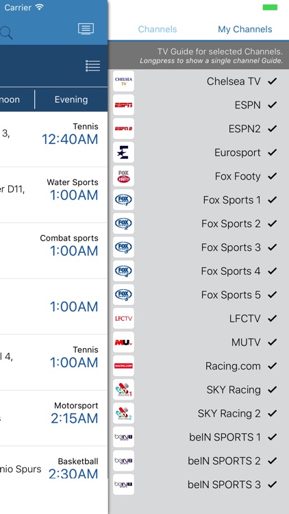 Australian Live Sport TV Guide