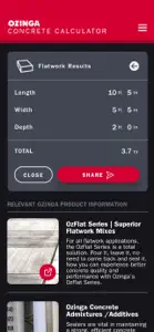 Ozinga Concrete Calculator screenshot #3 for iPhone