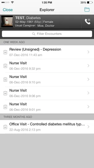 Professional EHR Mobile iPhone Screenshot 3