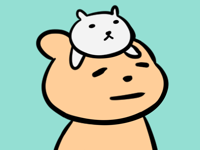 Everyday Bear and Neko Sticker