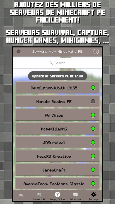 Screenshot #1 pour Multiplayer Servers for Minecraft PE & PC w Mods