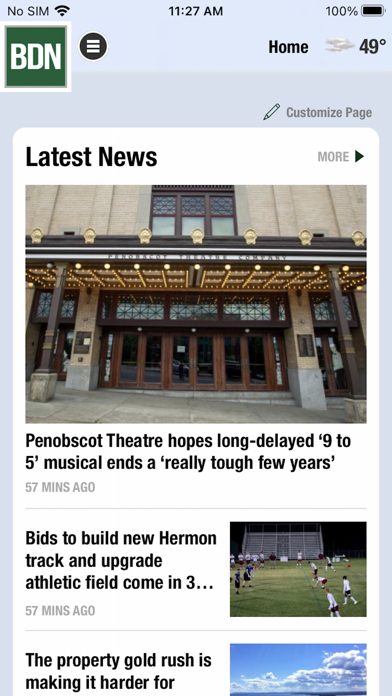 Bangor Daily News Screenshot