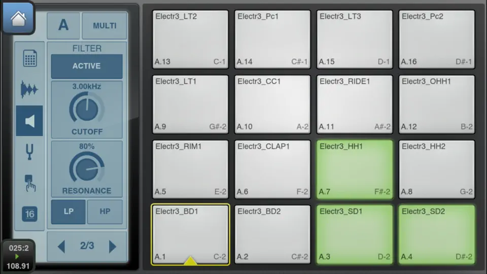 Скриншот BeatMaker 2 на iPhone 2