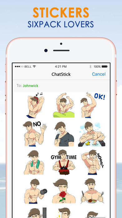 Screenshot #1 pour Sixpack lovers Stickers for iMessage