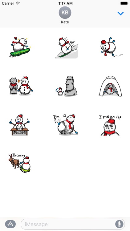 Many Stickers Of A Funny Snowman