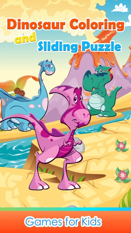 Dinosaurs Coloring Book & Sliding Pages Kids Games