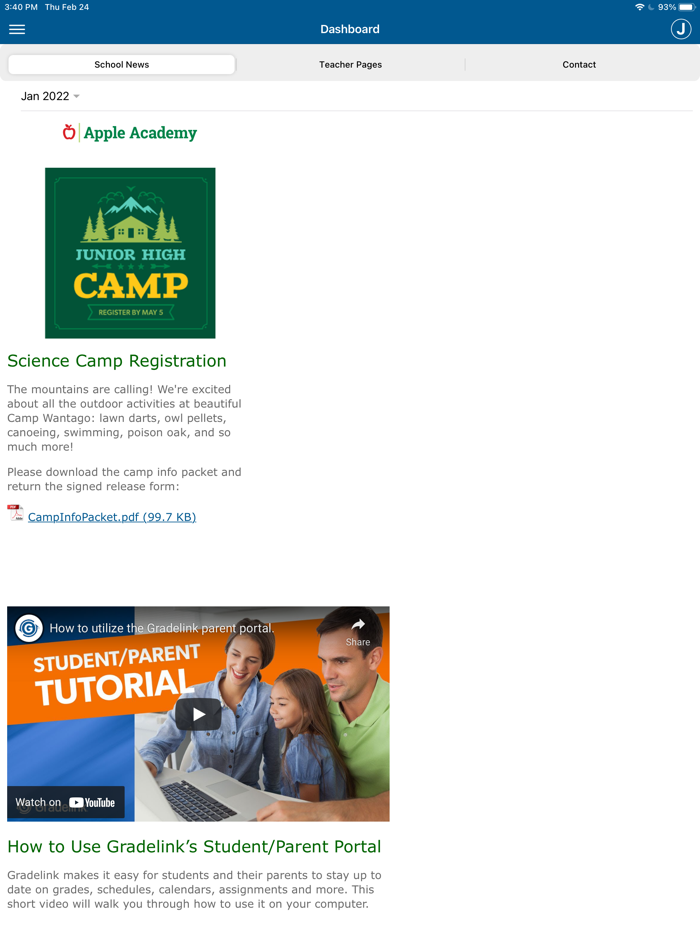 Gradelink Student-Parent App