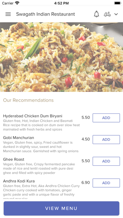 Swagath Indian Restaurant Screenshot
