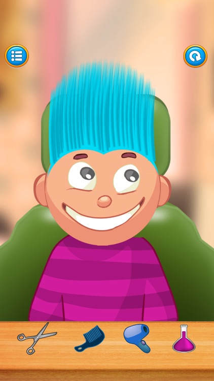 Child game / Crazy Hair Salon (blue hair) screenshot-0