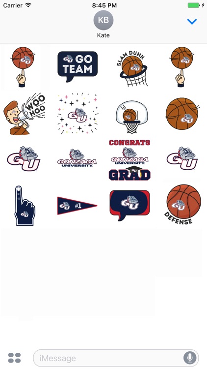 Gonzaga University Animated+Stickers for iMessage