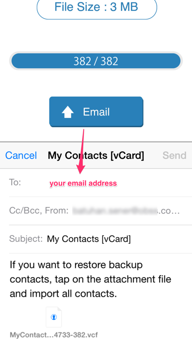Screenshot #2 pour My Contacts Backup Pro