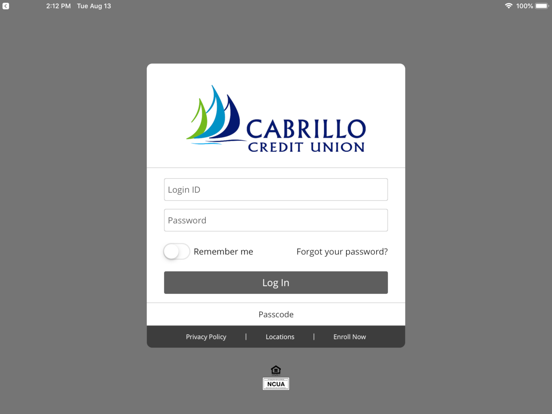 Cabrillo Credit Union iPad screenshot 1 - Finance app