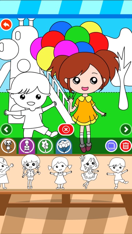 Coloring Dress up: Kids Amusement park and house