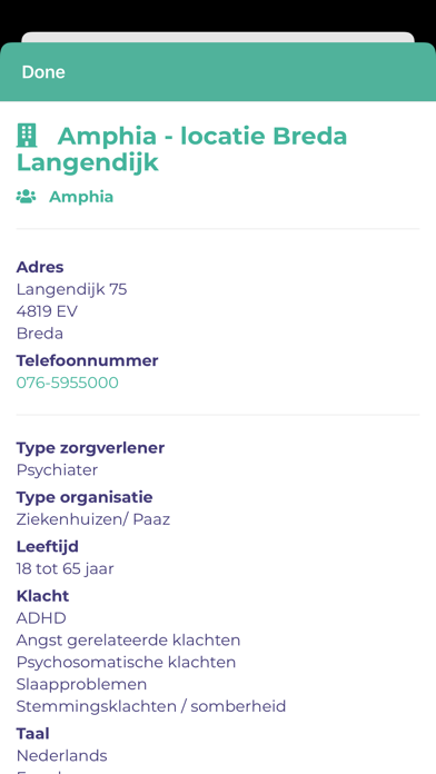 Zoek uw Zorgcollega WBR Screenshot