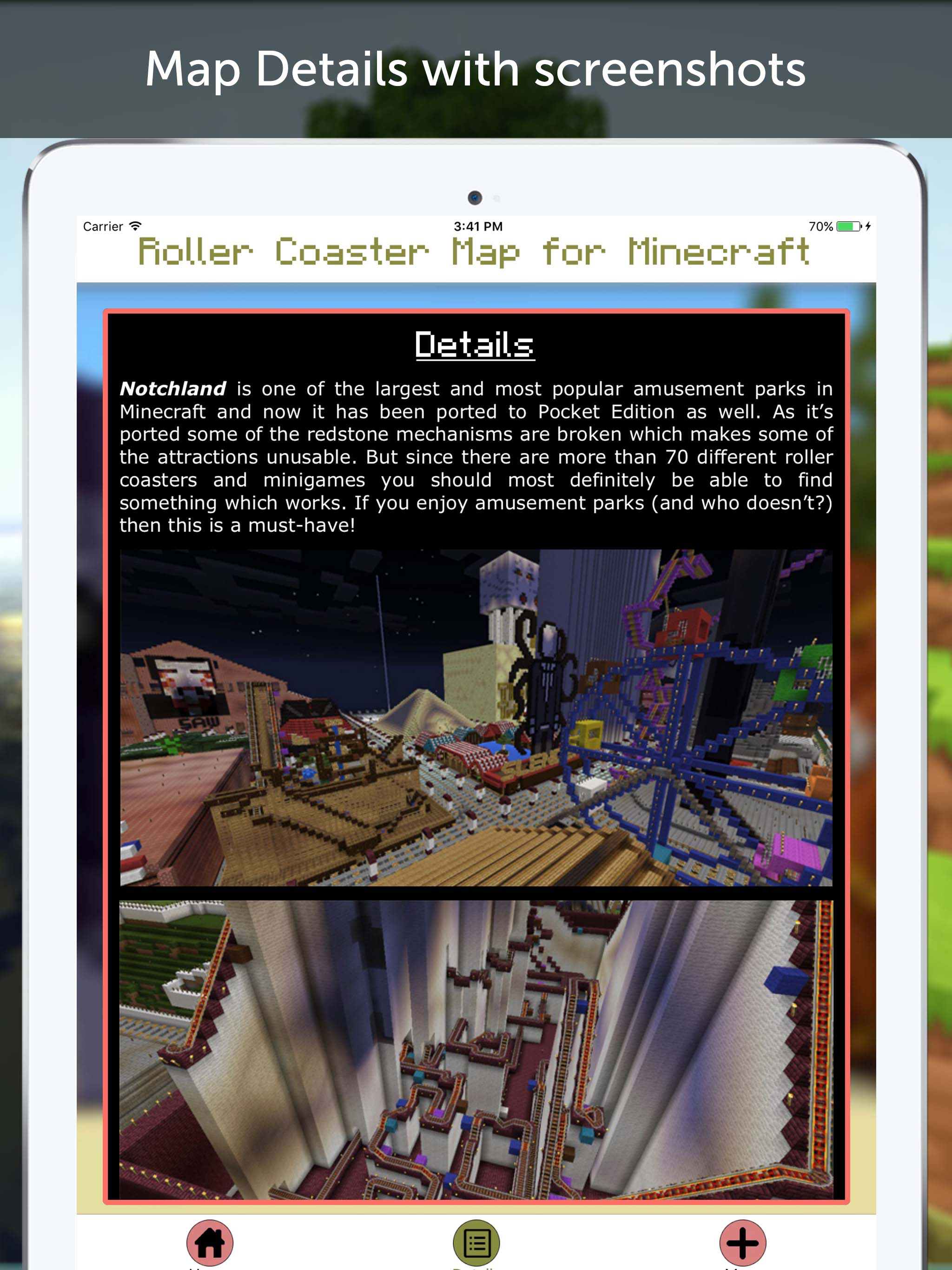 Roller Coaster Map for Minecraft PE