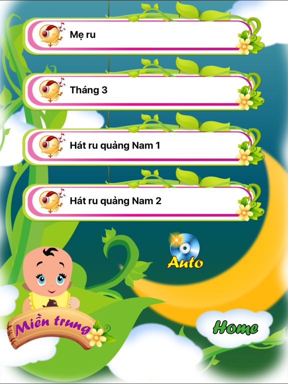 Vietnamese, English, Japanese lullabies iPad screenshot