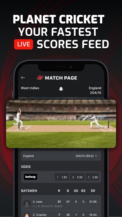 Planet Cricket - Live Score Screenshot