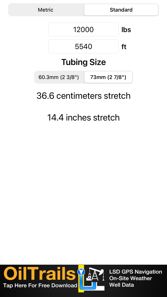Tubing Stretch Calculator