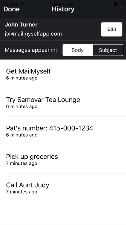 MailMyself - Quickly Email Yourself