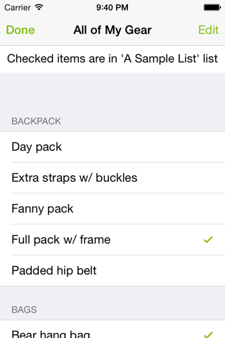 Backpacker Checklist screenshot 3