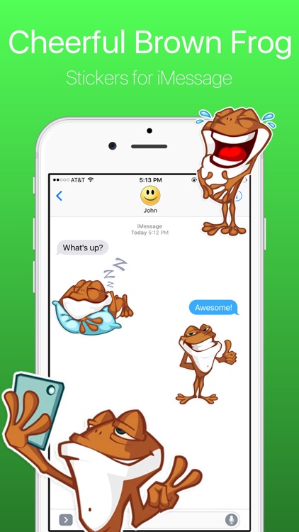Cheerful Brown Frog Stickers