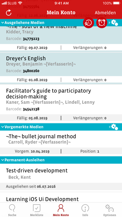 SLUBApp Screenshot