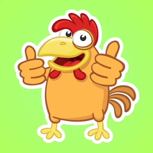 Yellow Rooster Stickers Icon