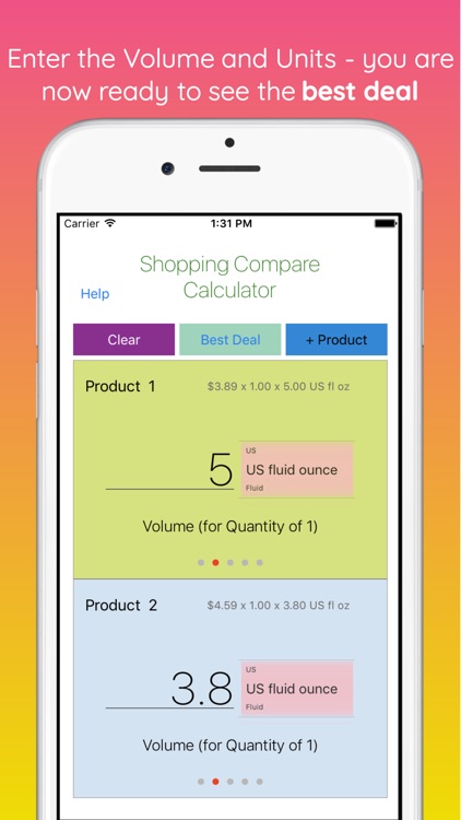 Shopping Compare Calculator