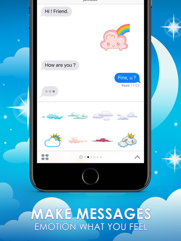 Screenshot #5 pour Cloud Sticker Emoji Keyboard Theme ChatStick