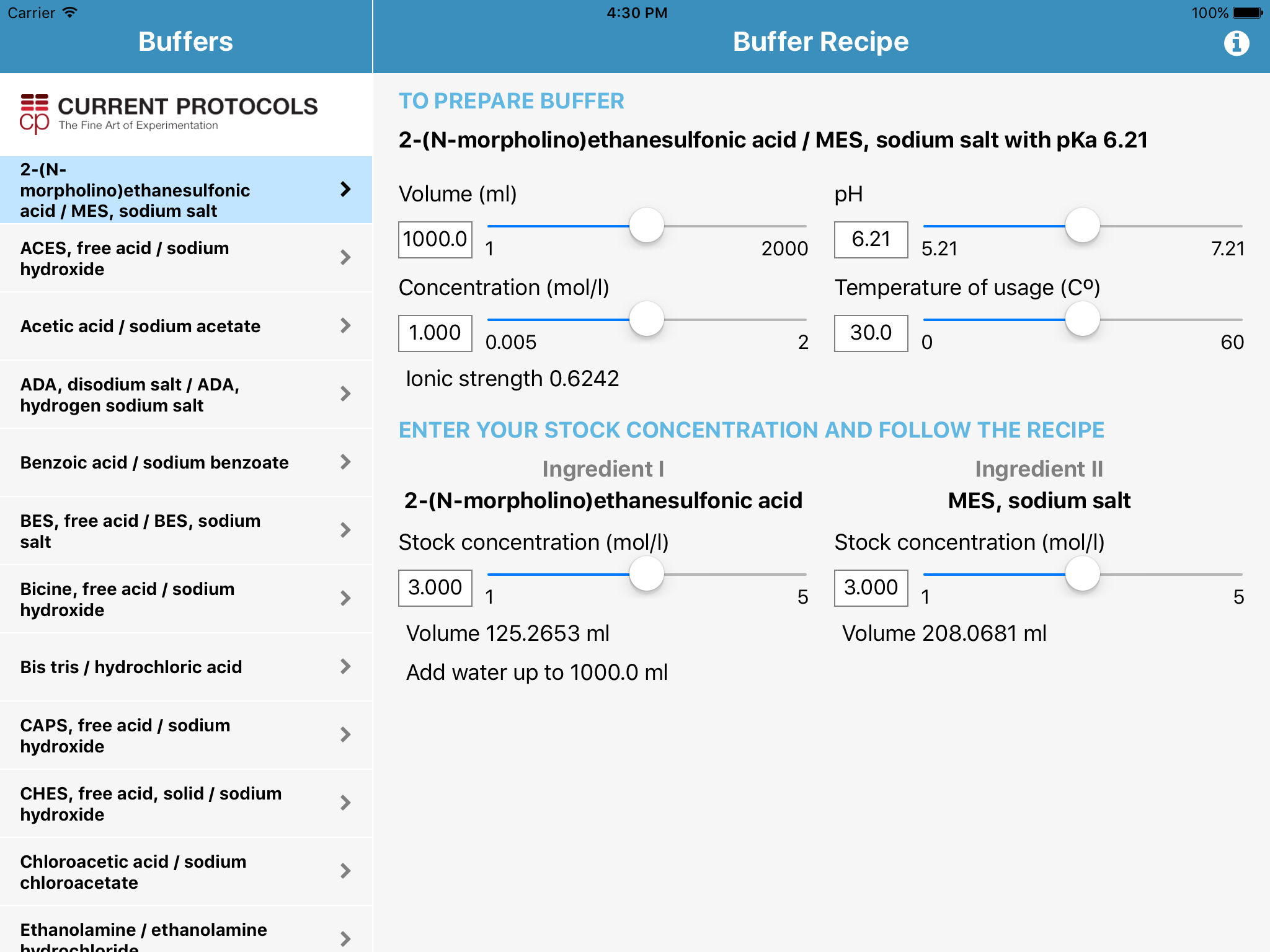 Biological Buffer Calculator