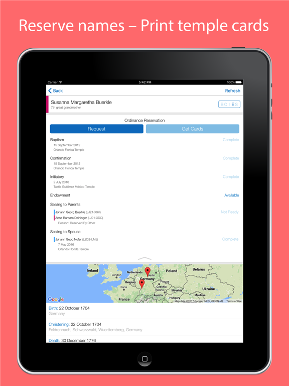 Take a Name LDS Family History iPad screenshot 2 - Reference app