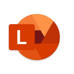 Microsoft Lens App image with an orange L on a white square and a stylized wheel